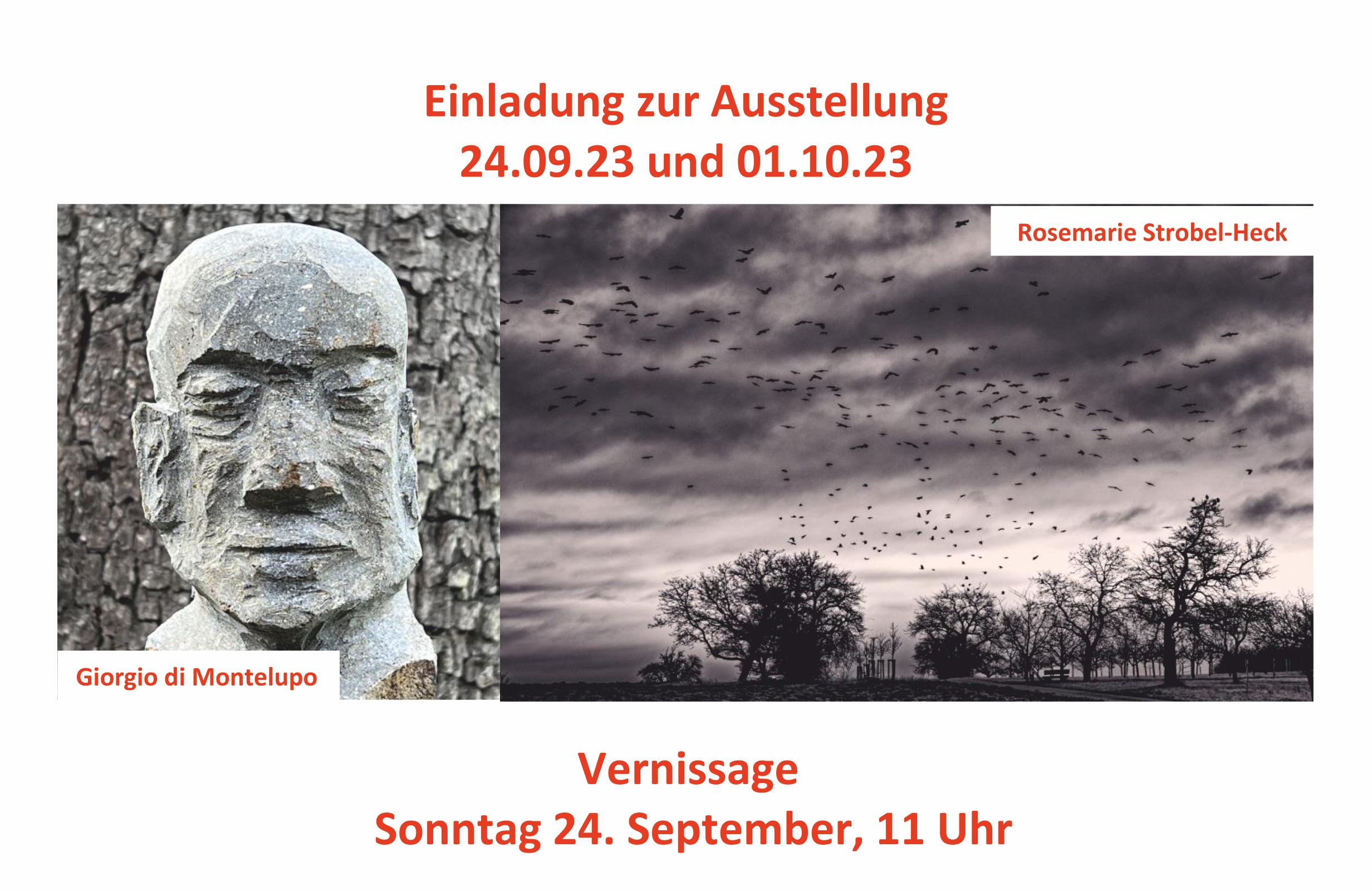 Einladungskarte für die Ausstellung in Keltern-Ellmendingen