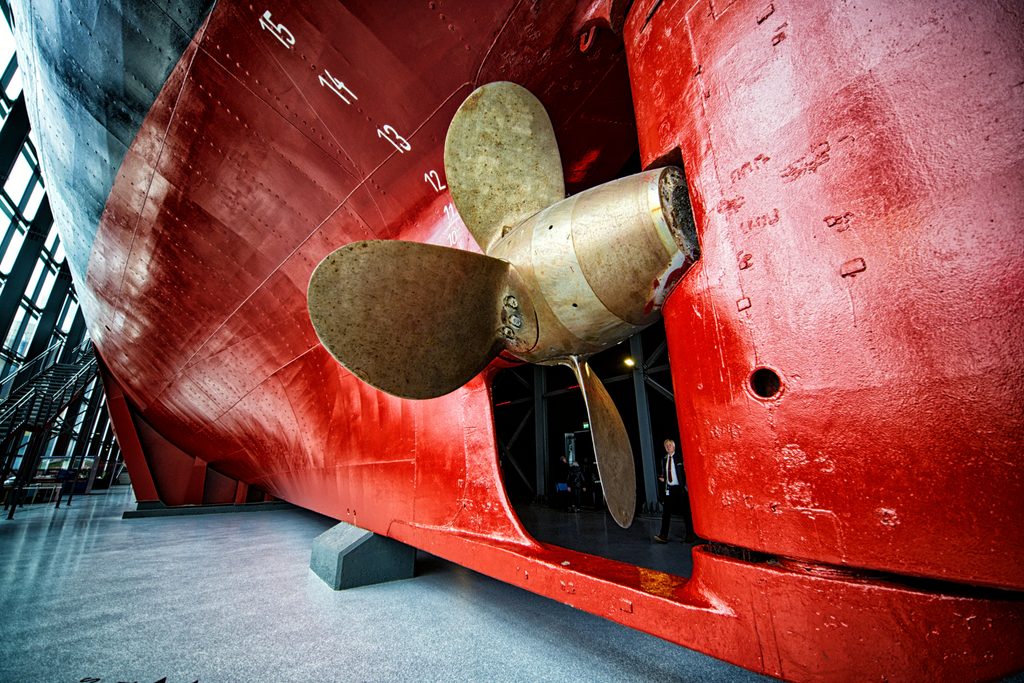 Schiffsschraube der MS Finnmarken, Hurtigruten Museum, Stockmarknes