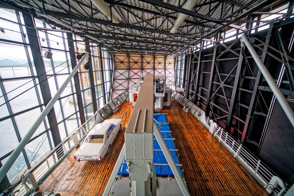 Autodeck der, MS Finnmarken, Hurtigruten Museum Stockmarknes