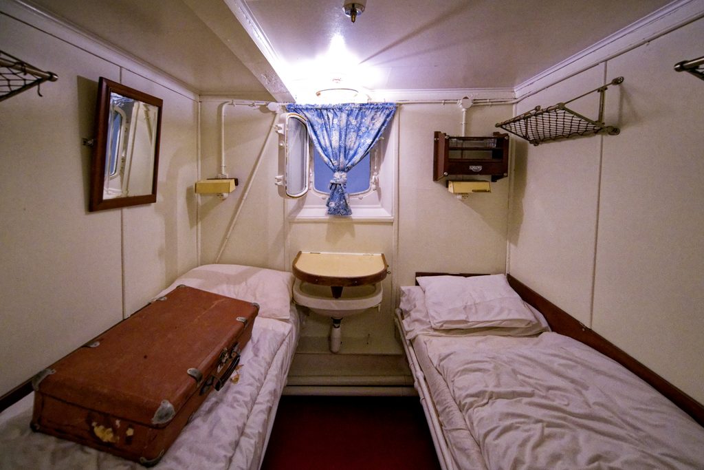 Kabine in der MS Finnmarken, Hurtigruten Museum, Stockmarknes